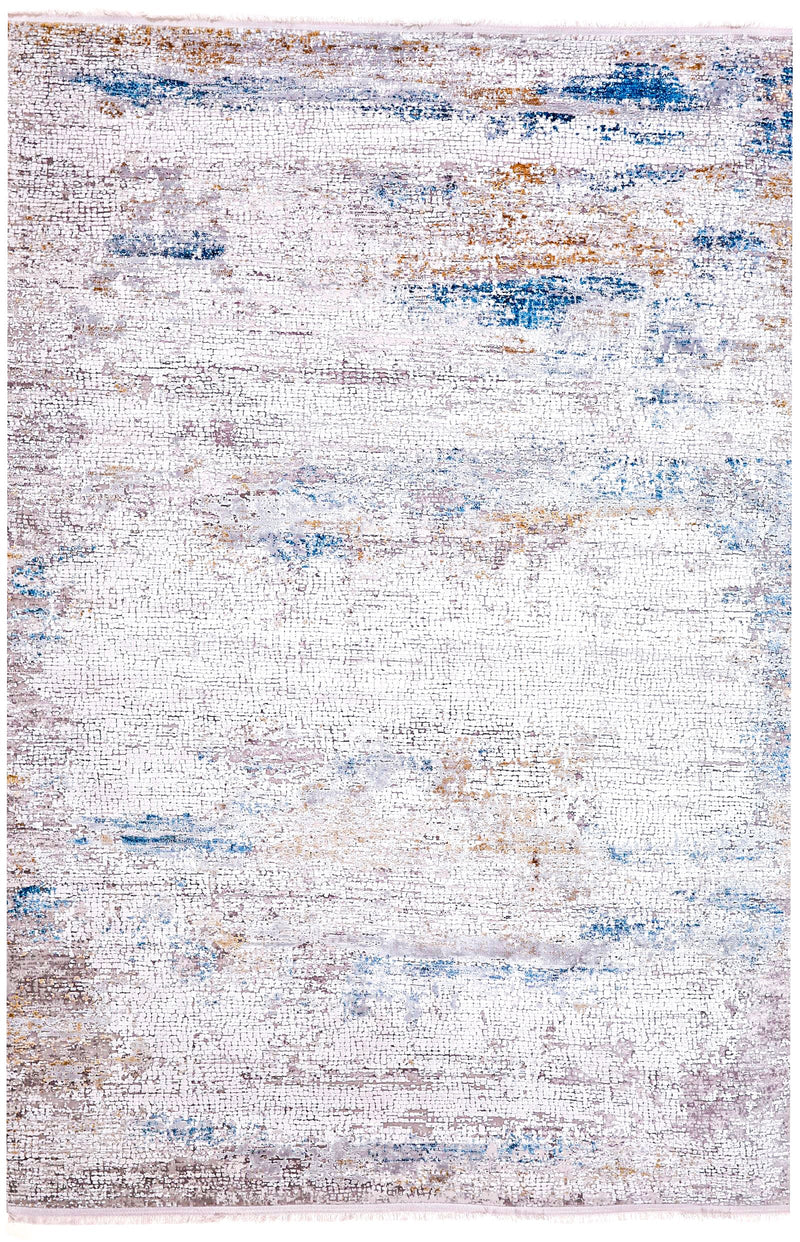 a5x8 Off White and Blue Turkish Antep Rug