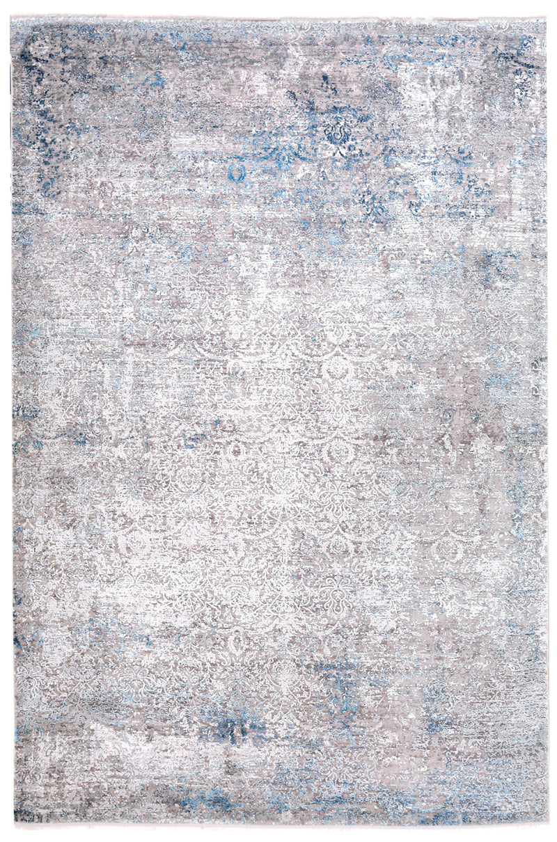 6x9 Off White and Blue Turkish Antep Rug