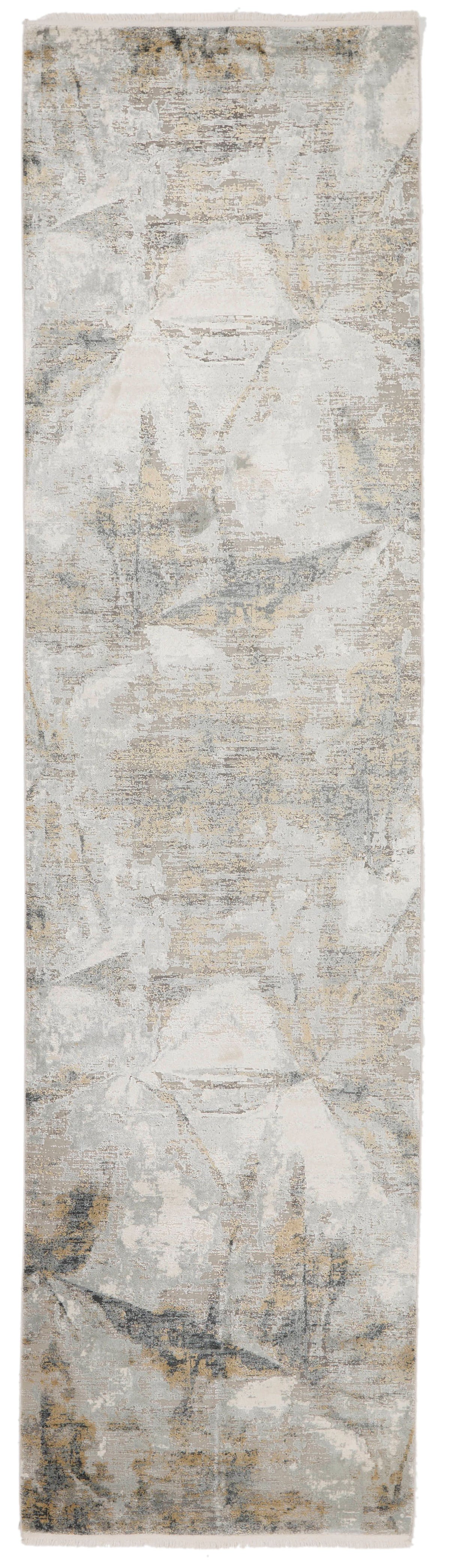 3x10 Light Gray and Off White Turkish Antep Runner