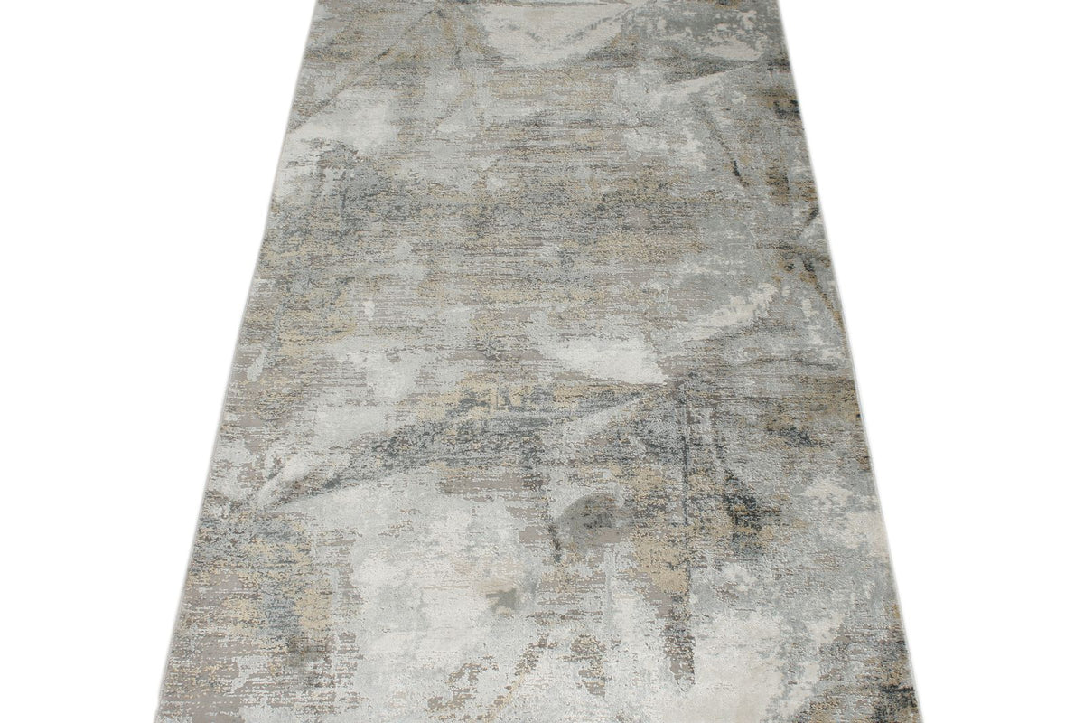 3x10 Light Gray and Off White Turkish Antep Runner