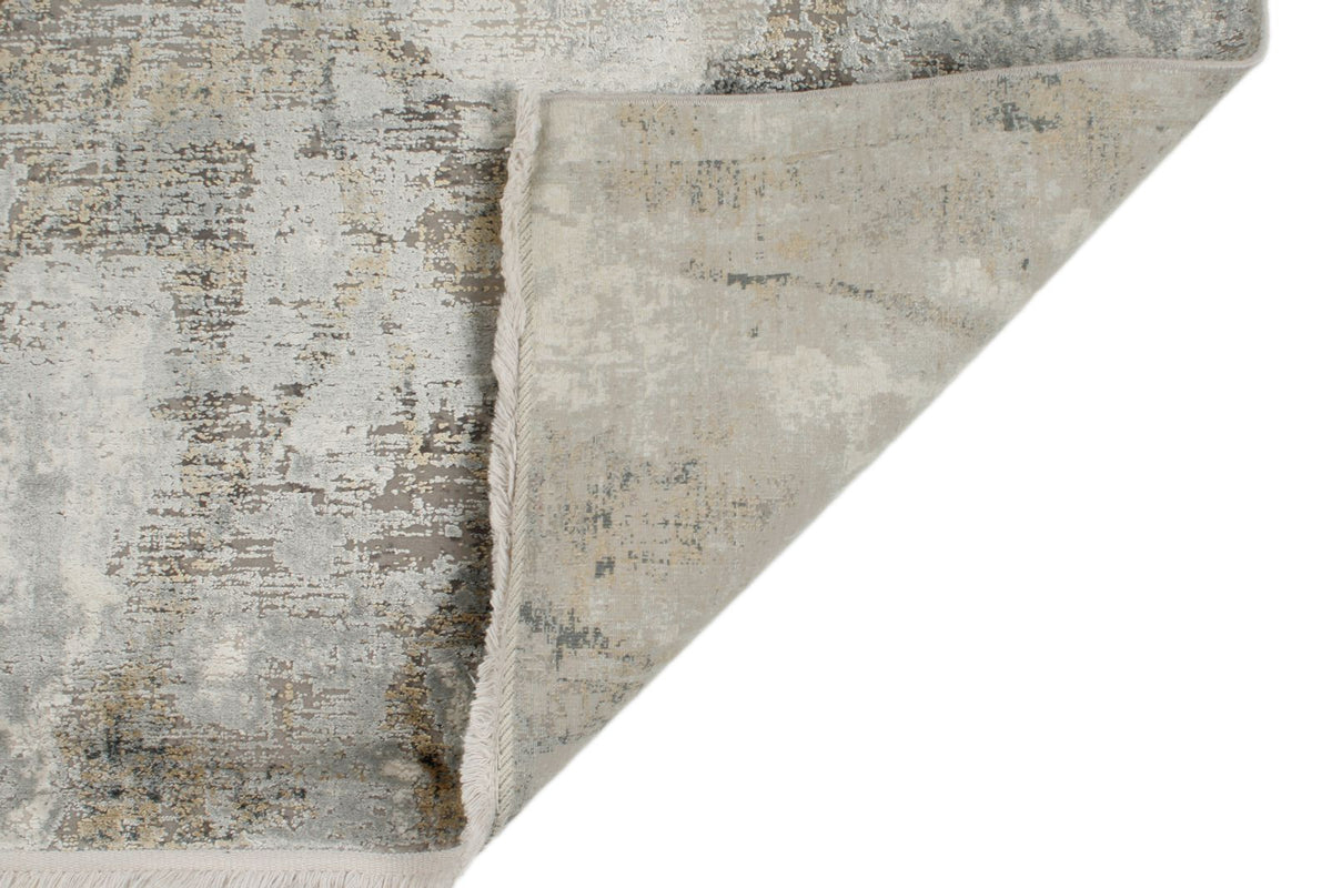 3x10 Light Gray and Off White Turkish Antep Runner