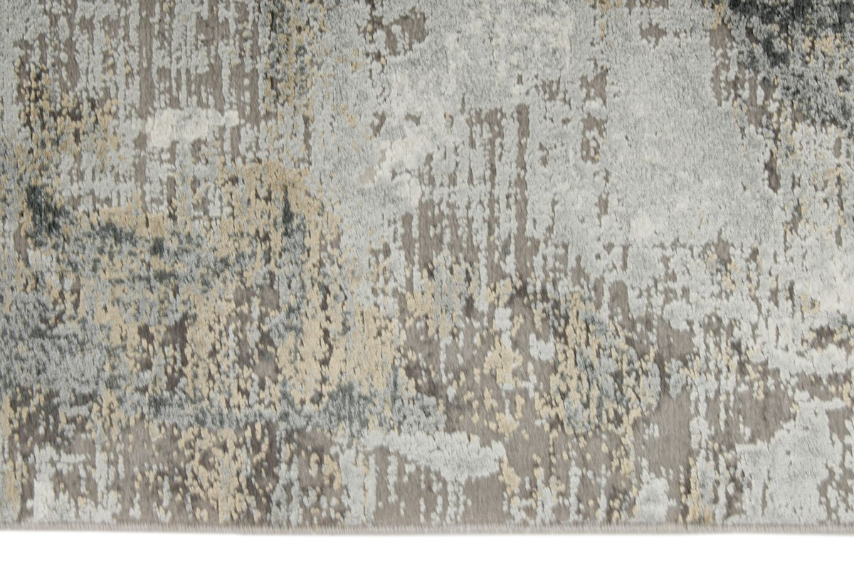 3x10 Light Gray and Off White Turkish Antep Runner