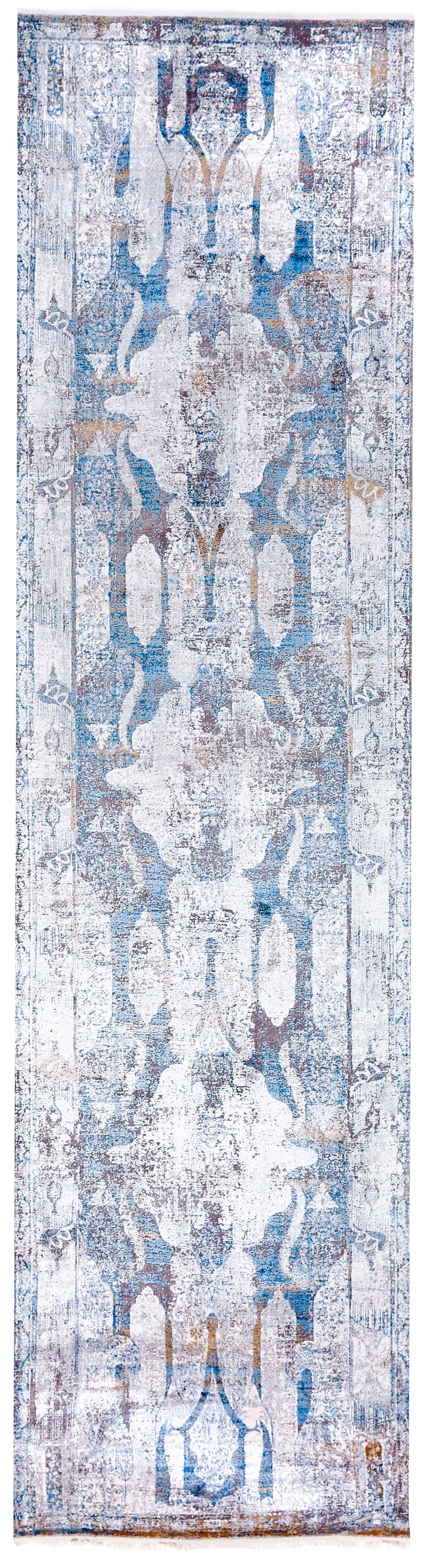 3x9 Gray and Blue Turkish Antep Runner