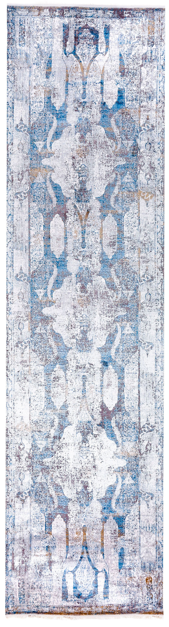 3x9 Gray and Blue Turkish Antep Runner