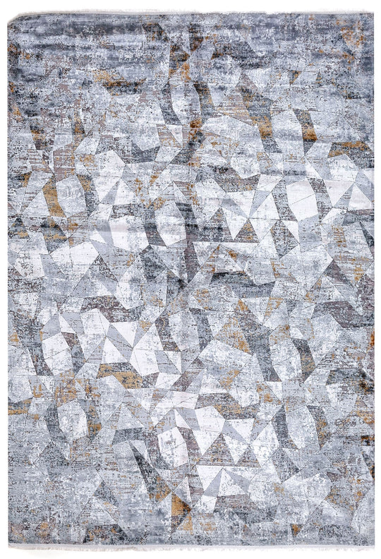 5x8 Off White and Gray Turkish Antep Rug