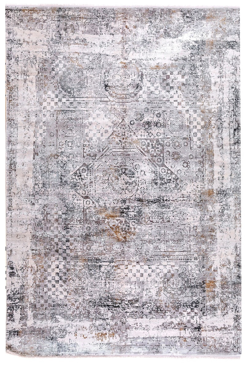 6x9 Gray and Gold Turkish Antep Rug