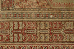 4x5 Green and Rust Turkish Traditional Rug