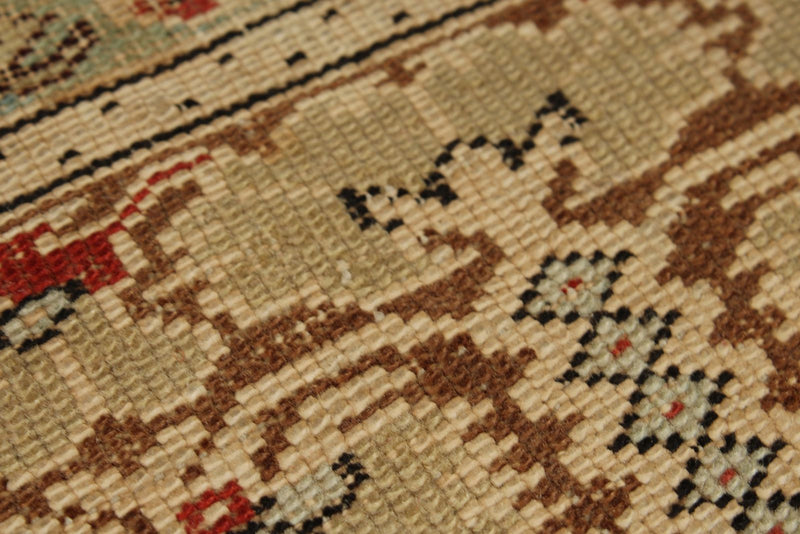 4x5 Green and Rust Turkish Traditional Rug