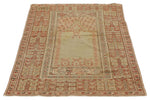 4x5 Green and Rust Turkish Traditional Rug