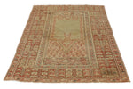 4x5 Green and Rust Turkish Traditional Rug