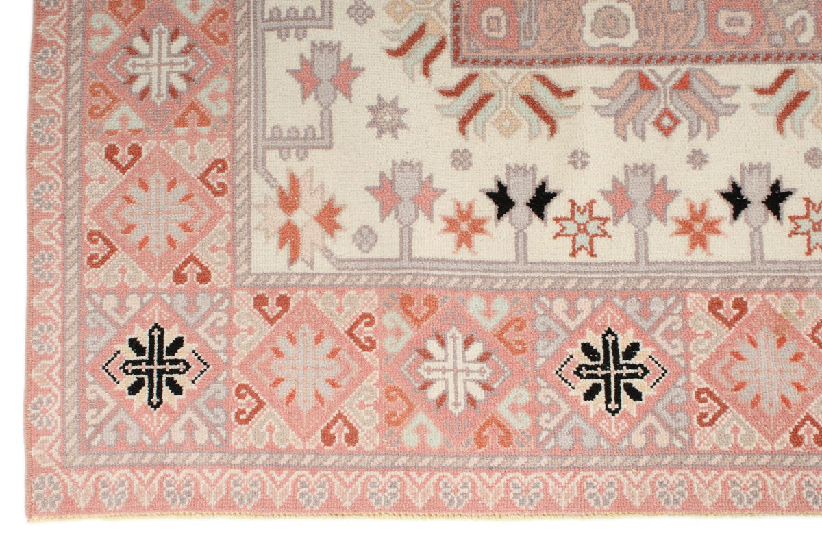 7x10 Pink and Off White Turkish Milas Rug