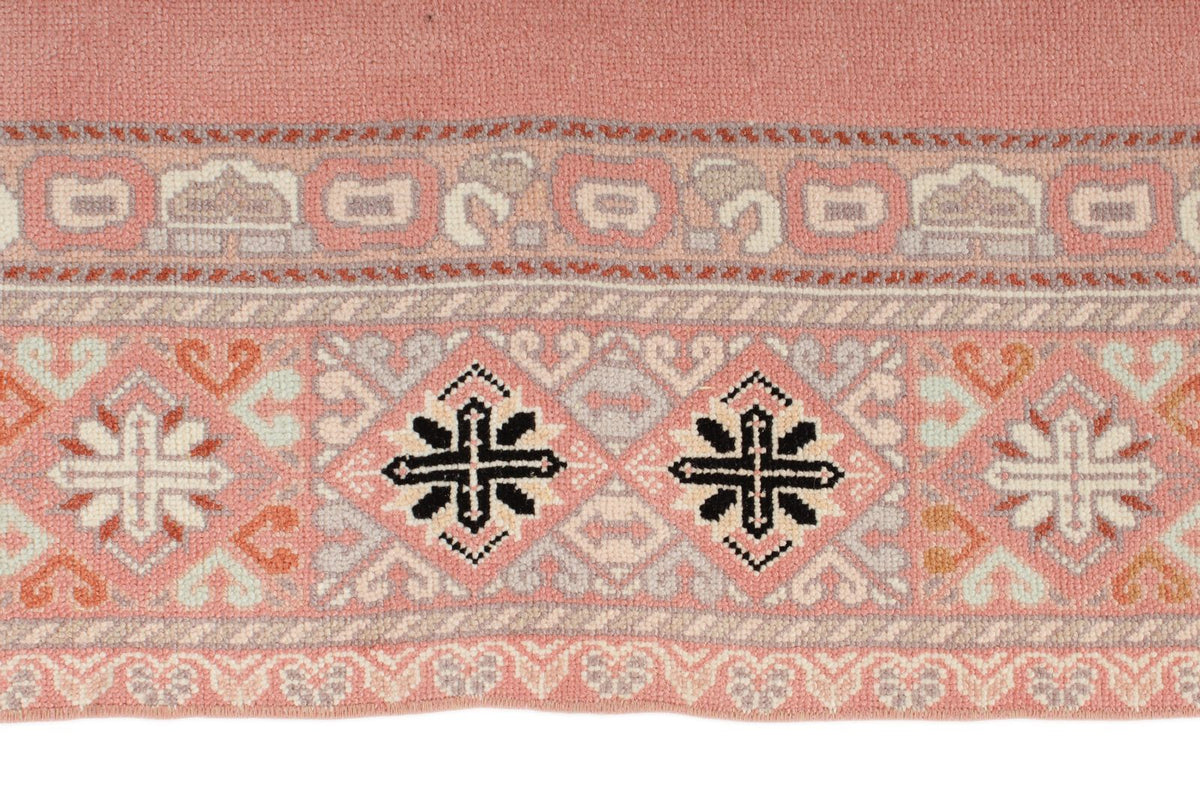 7x10 Pink and Off White Turkish Milas Rug