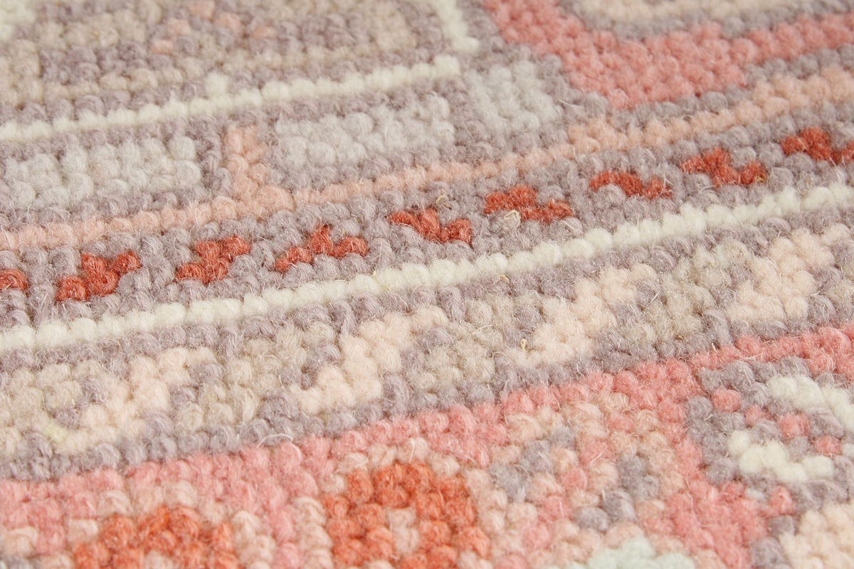7x10 Pink and Off White Turkish Milas Rug