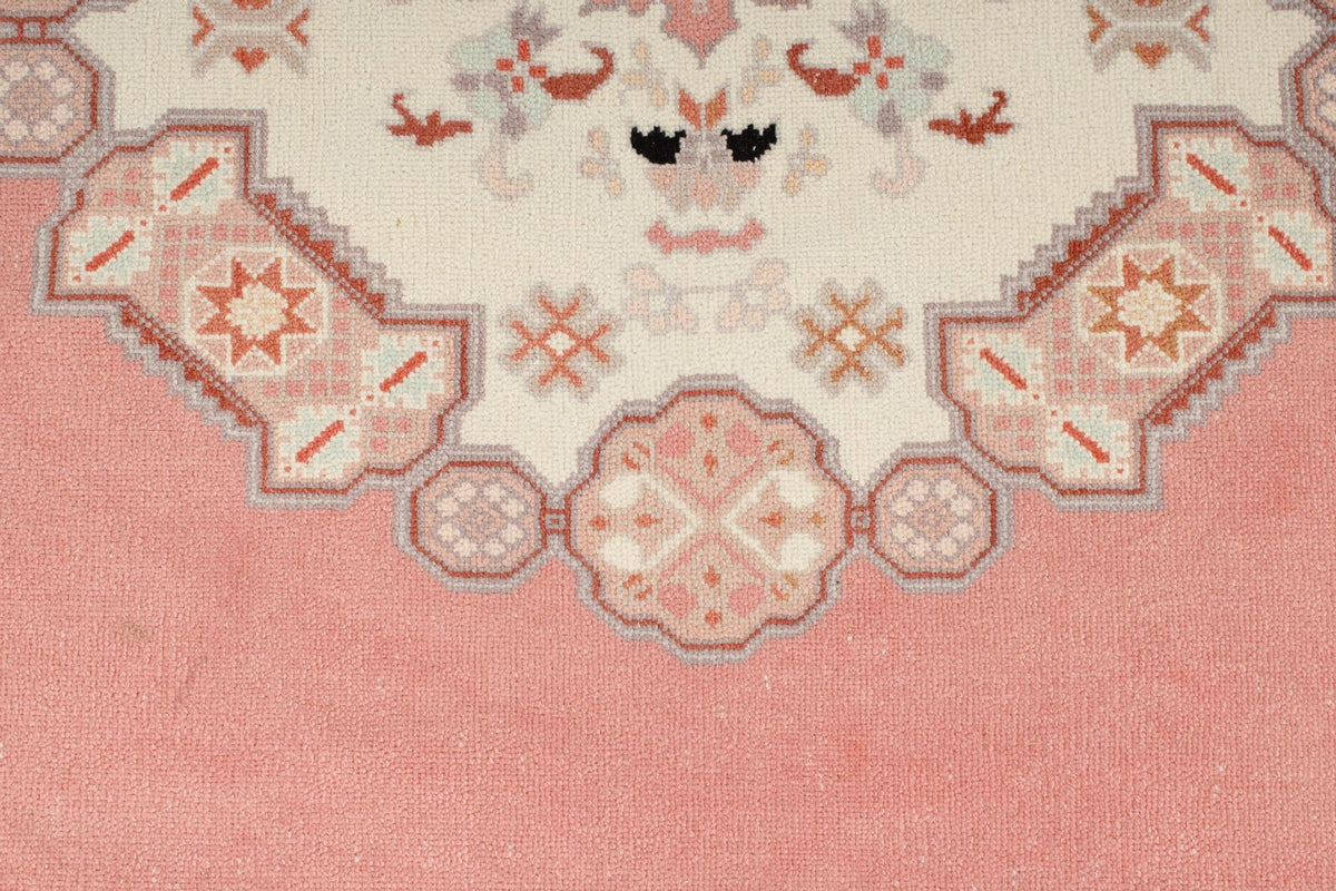 7x10 Pink and Off White Turkish Milas Rug