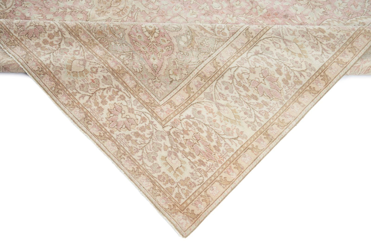 9x13 Pink and Brown Turkish Traditional Rug