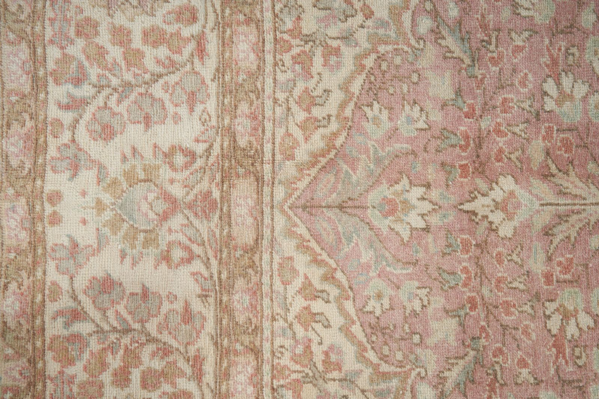 9x13 Pink and Brown Turkish Traditional Rug