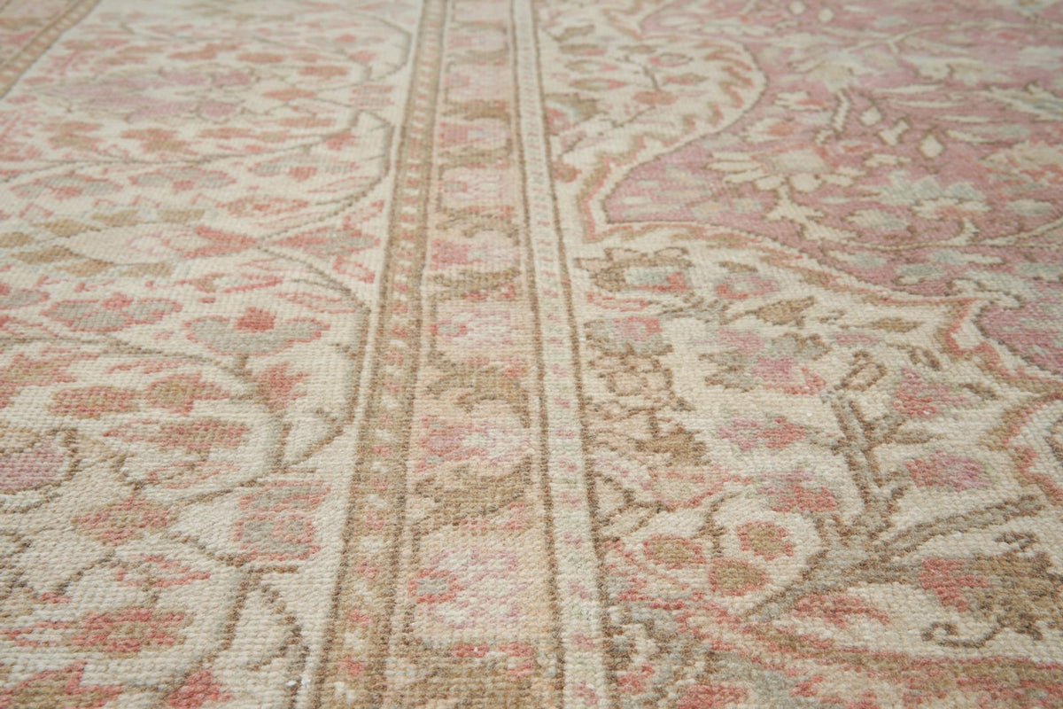 9x13 Pink and Brown Turkish Traditional Rug