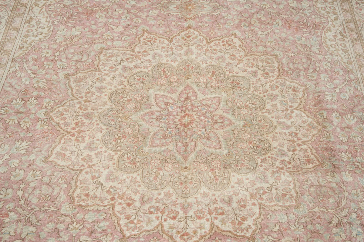 9x13 Pink and Brown Turkish Traditional Rug