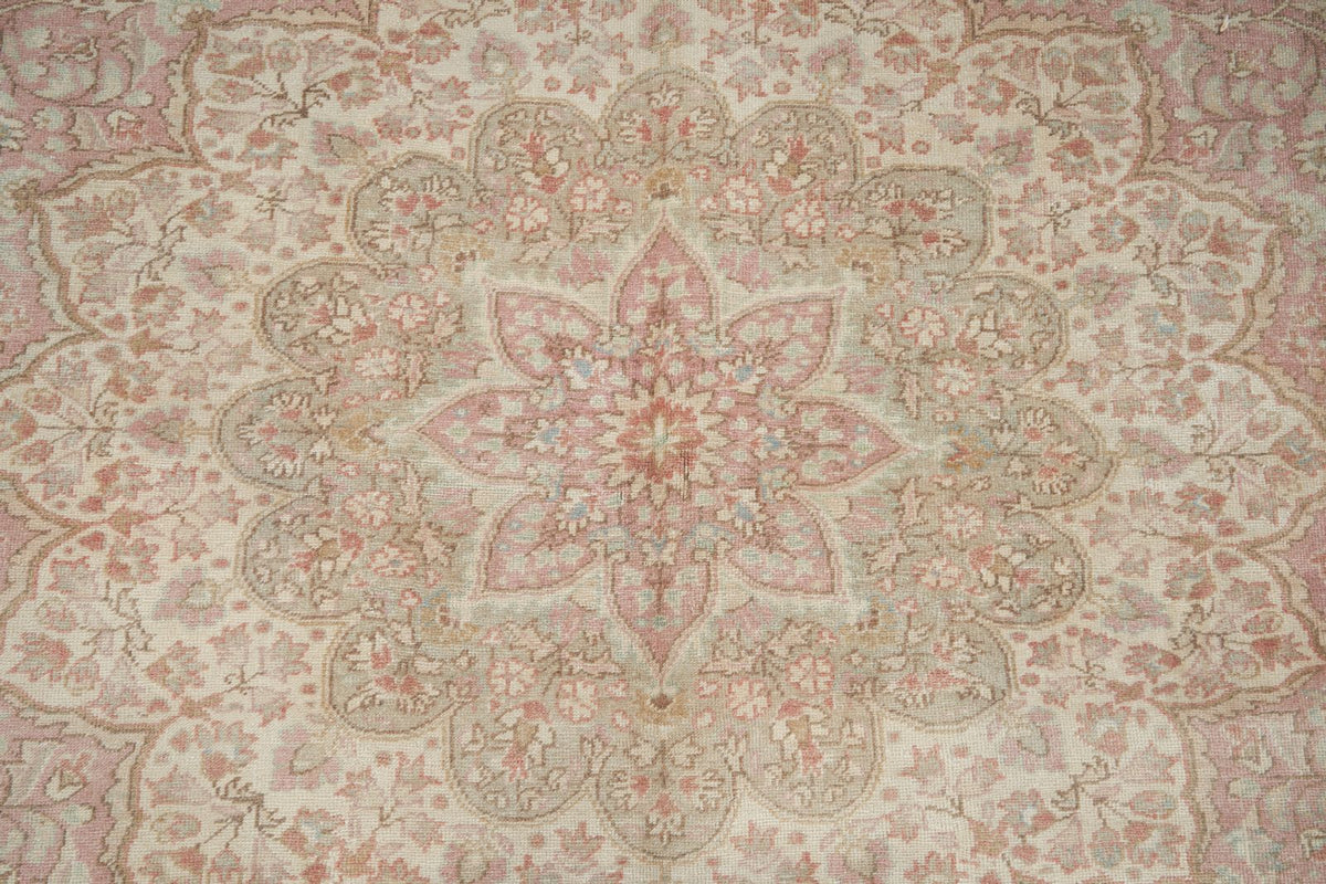 9x13 Pink and Brown Turkish Traditional Rug