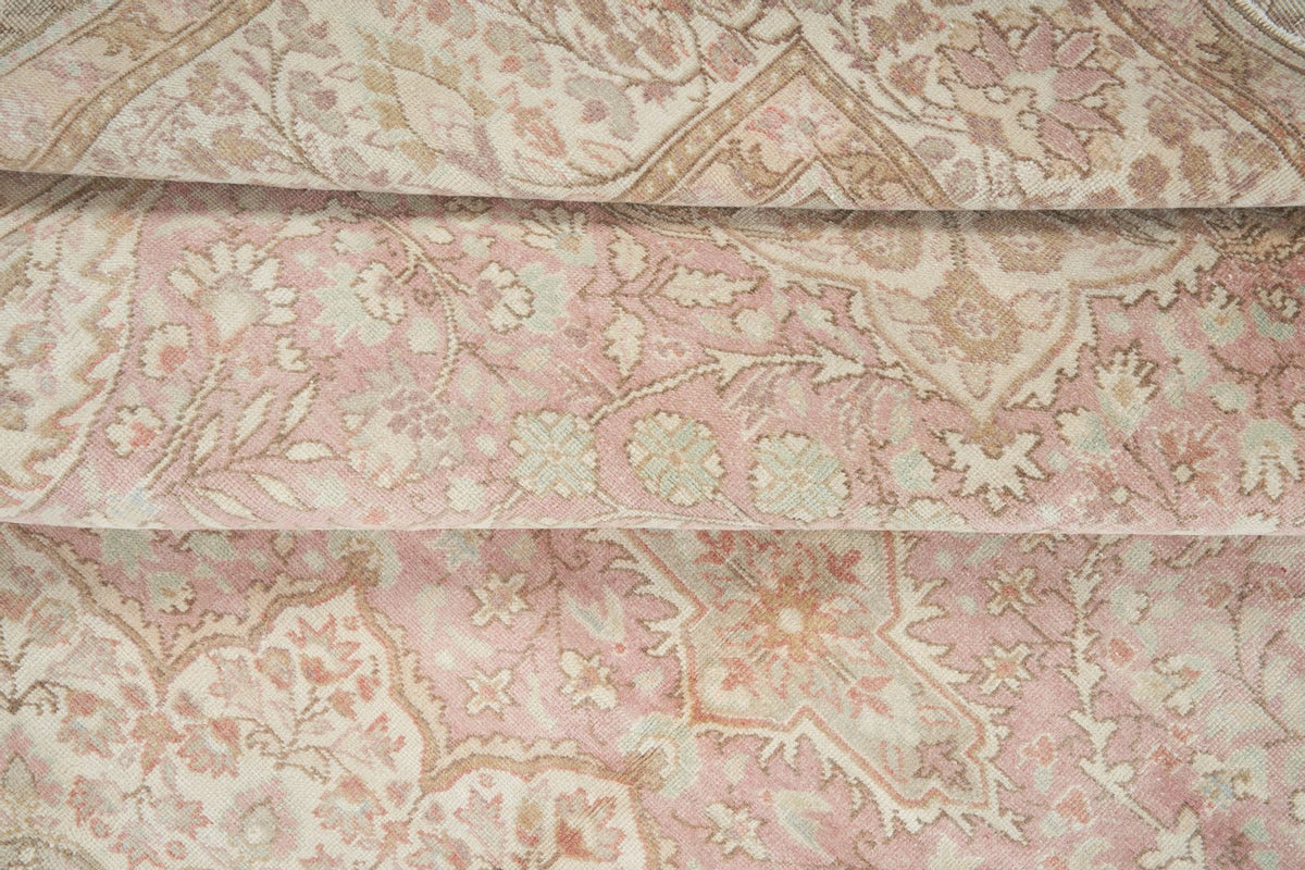 9x13 Pink and Brown Turkish Traditional Rug