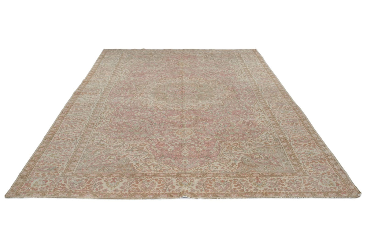 9x13 Pink and Brown Turkish Traditional Rug
