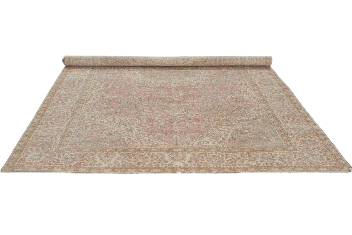 9x13 Pink and Brown Turkish Traditional Rug