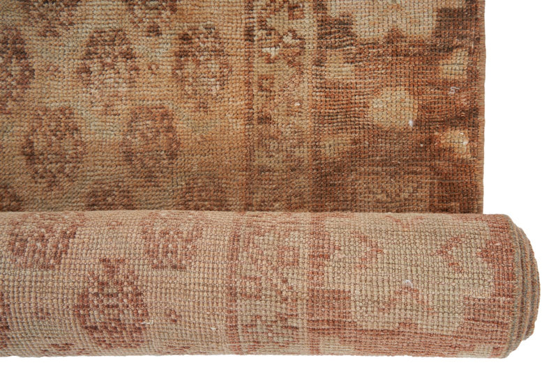 4x13 Rust and Beige Anatolian Turkish Tribal Runner