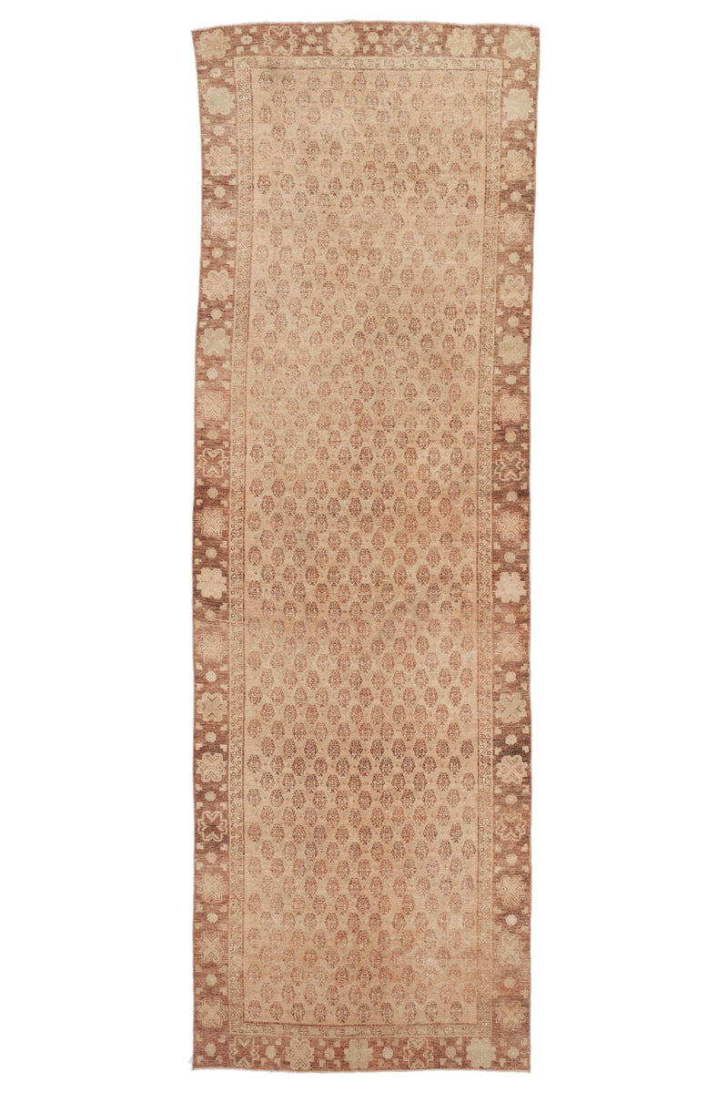 4x13 Rust and Beige Anatolian Turkish Tribal Runner