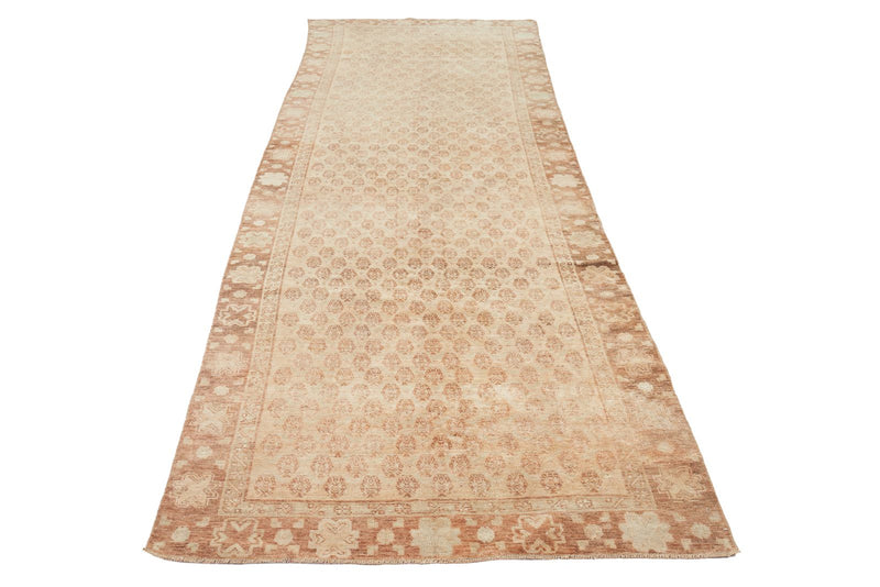 4x13 Rust and Beige Anatolian Turkish Tribal Runner