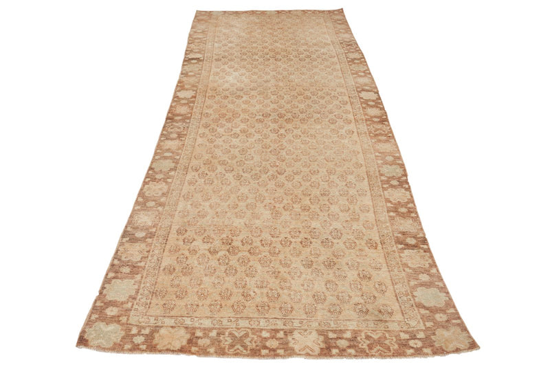 4x13 Rust and Beige Anatolian Turkish Tribal Runner