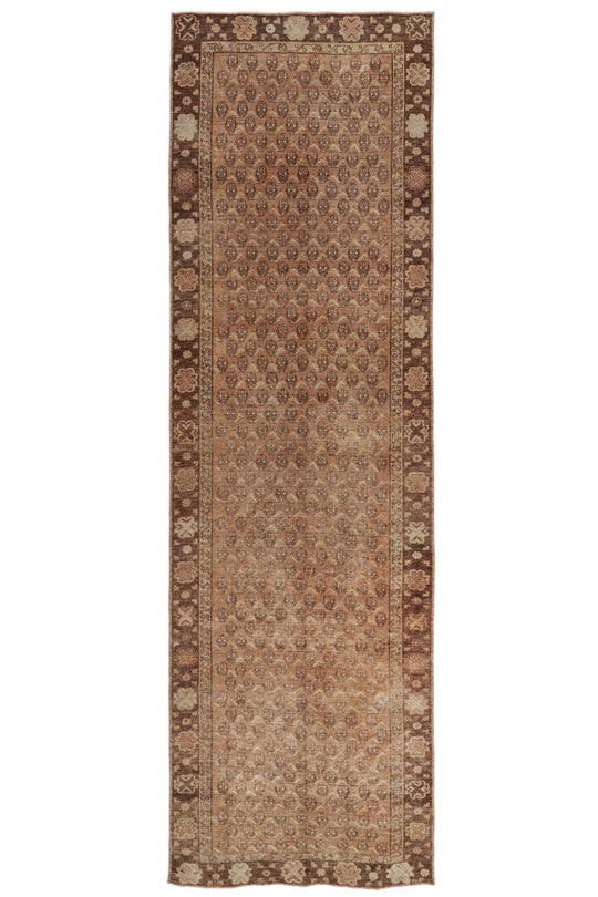 4x13 Rust and Brown Anatolian Turkish Tribal Runner