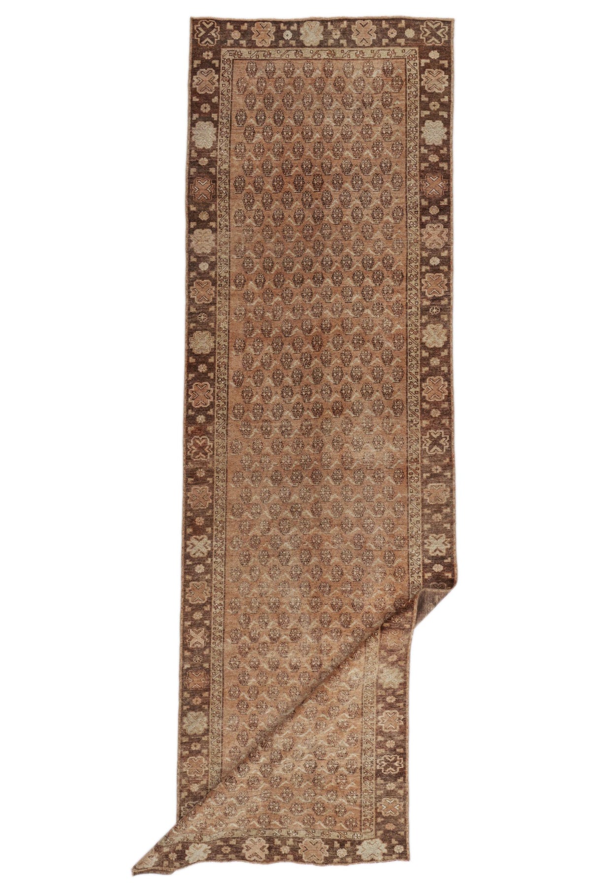 4x13 Rust and Brown Anatolian Turkish Tribal Runner
