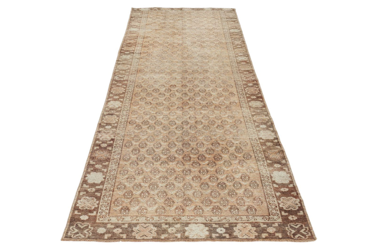 4x13 Rust and Brown Anatolian Turkish Tribal Runner