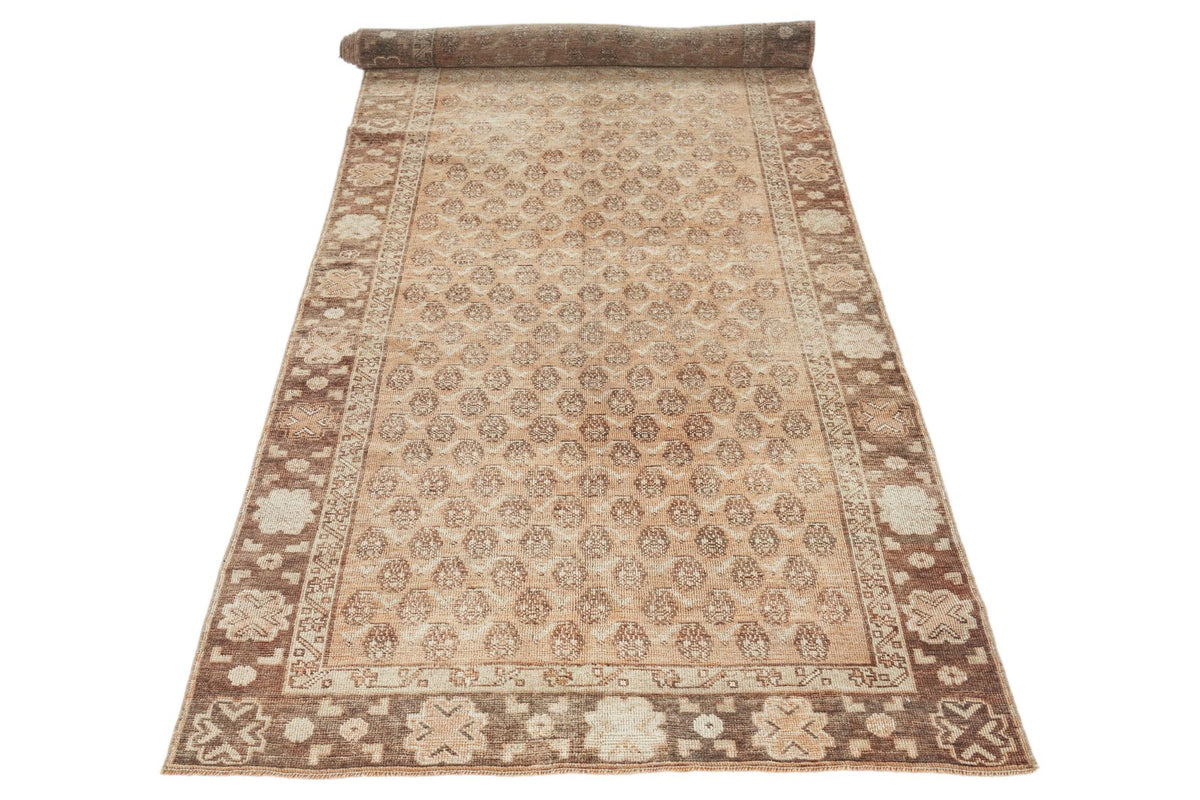 4x13 Rust and Brown Anatolian Turkish Tribal Runner