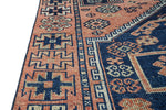 4x9 Navy and Rust Anatolian Turkish Tribal Runner