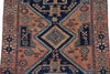 4x9 Navy and Rust Anatolian Turkish Tribal Runner