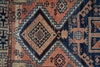 4x9 Navy and Rust Anatolian Turkish Tribal Runner