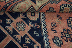 4x9 Navy and Rust Anatolian Turkish Tribal Runner