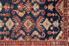 4x6 Beige and Navy Kazak Tribal Rug