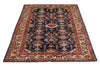 4x6 Beige and Navy Kazak Tribal Rug