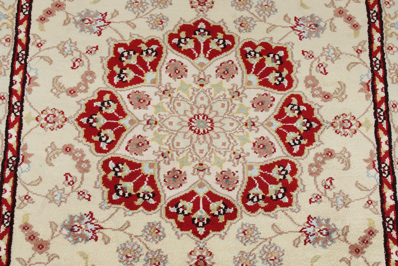 3x10 Green and Red Turkish Silk Runner