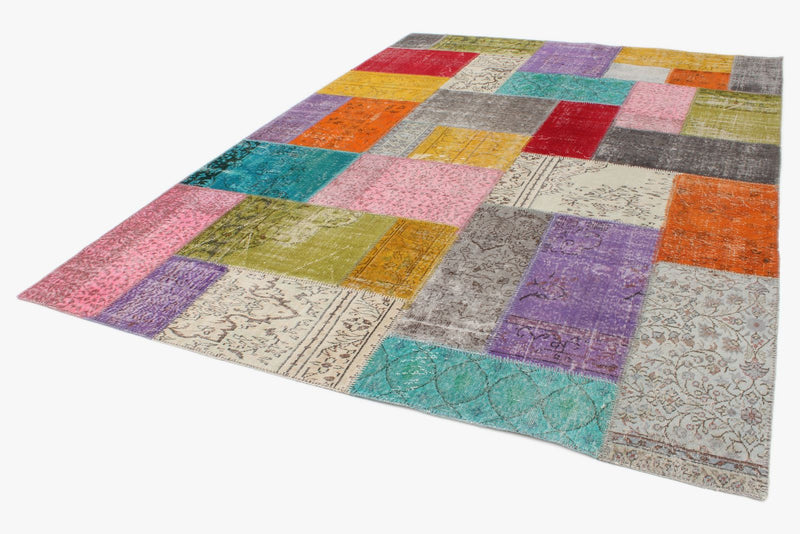 8x12 Multicolor Turkish Patchwork Rug