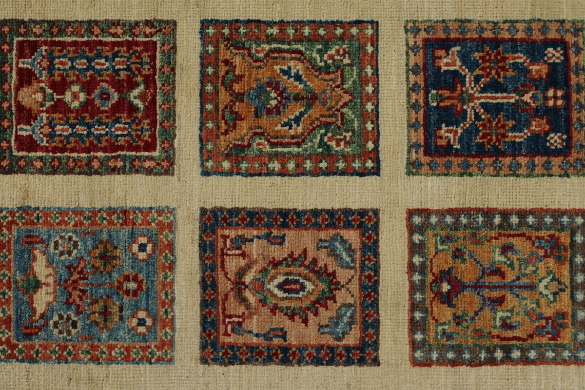 4x21 Ivory and Multicolor Modern Contemporary Runner