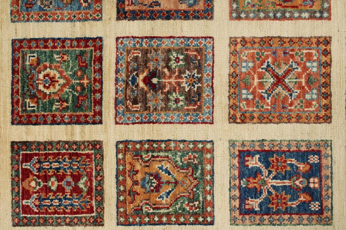 4x21 Ivory and Multicolor Modern Contemporary Runner