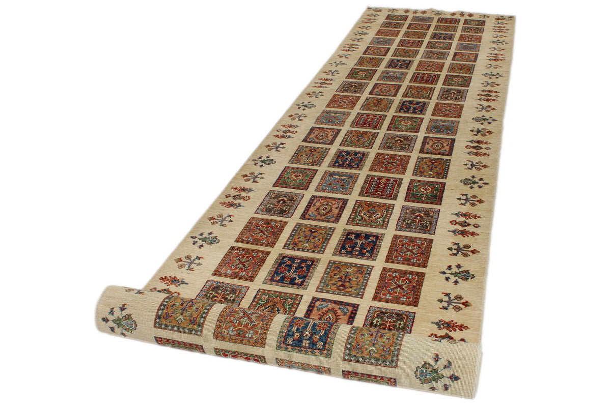 4x21 Ivory and Multicolor Modern Contemporary Runner