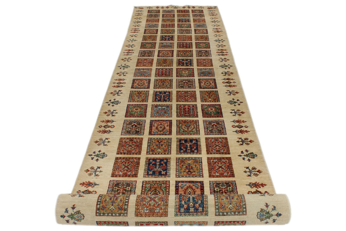 4x21 Ivory and Multicolor Modern Contemporary Runner