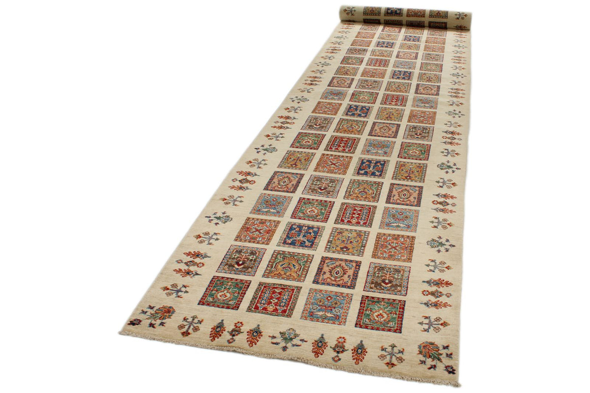 4x21 Ivory and Multicolor Modern Contemporary Runner