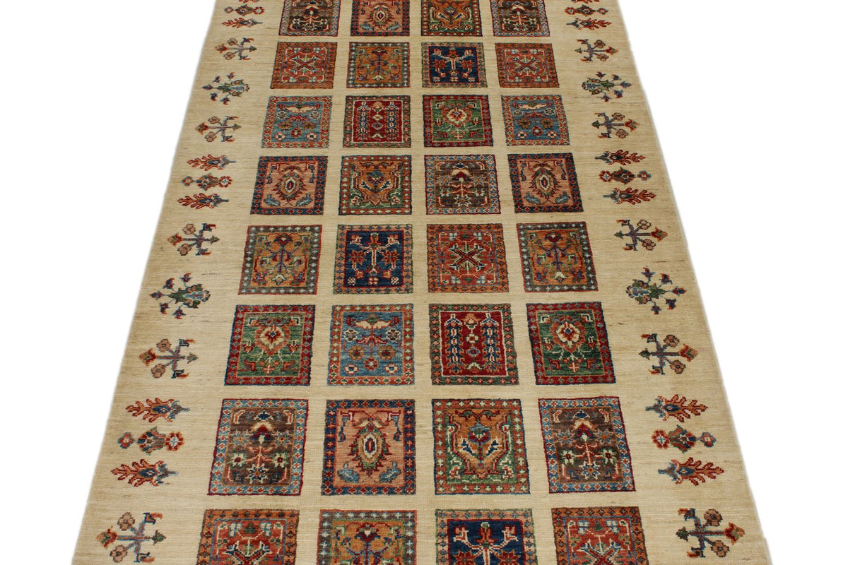 4x21 Ivory and Multicolor Modern Contemporary Runner