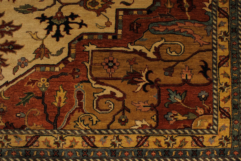 12x15 Ivory and Rust Anatolian Persian Rug