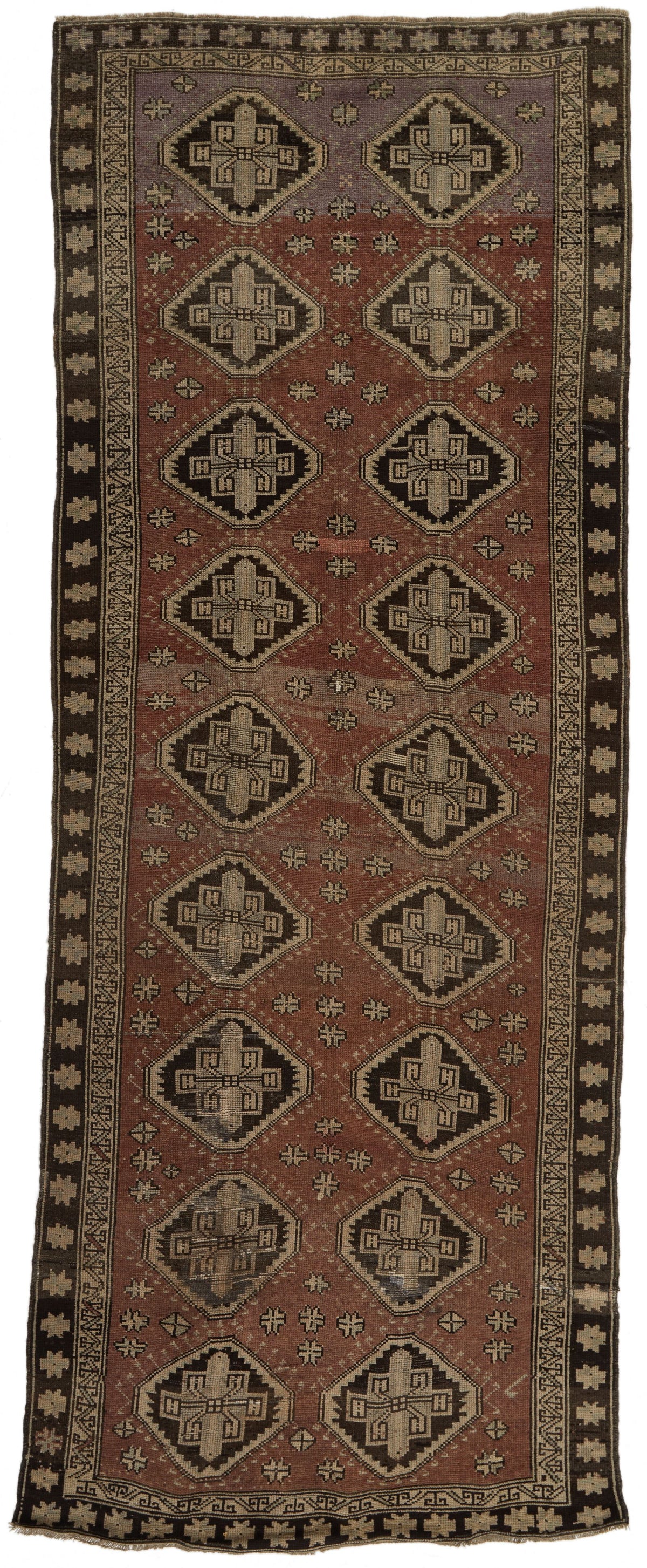 5x12 Rust and Brown Turkish Tribal Rug